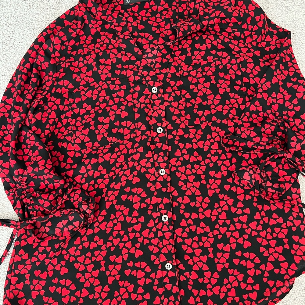 Heart Print Women's Top